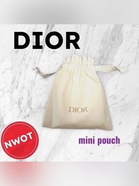 🇫🇷🆕NEW DIOR | MINI | Chic timeless designer Canvas Gold logo travel pouch